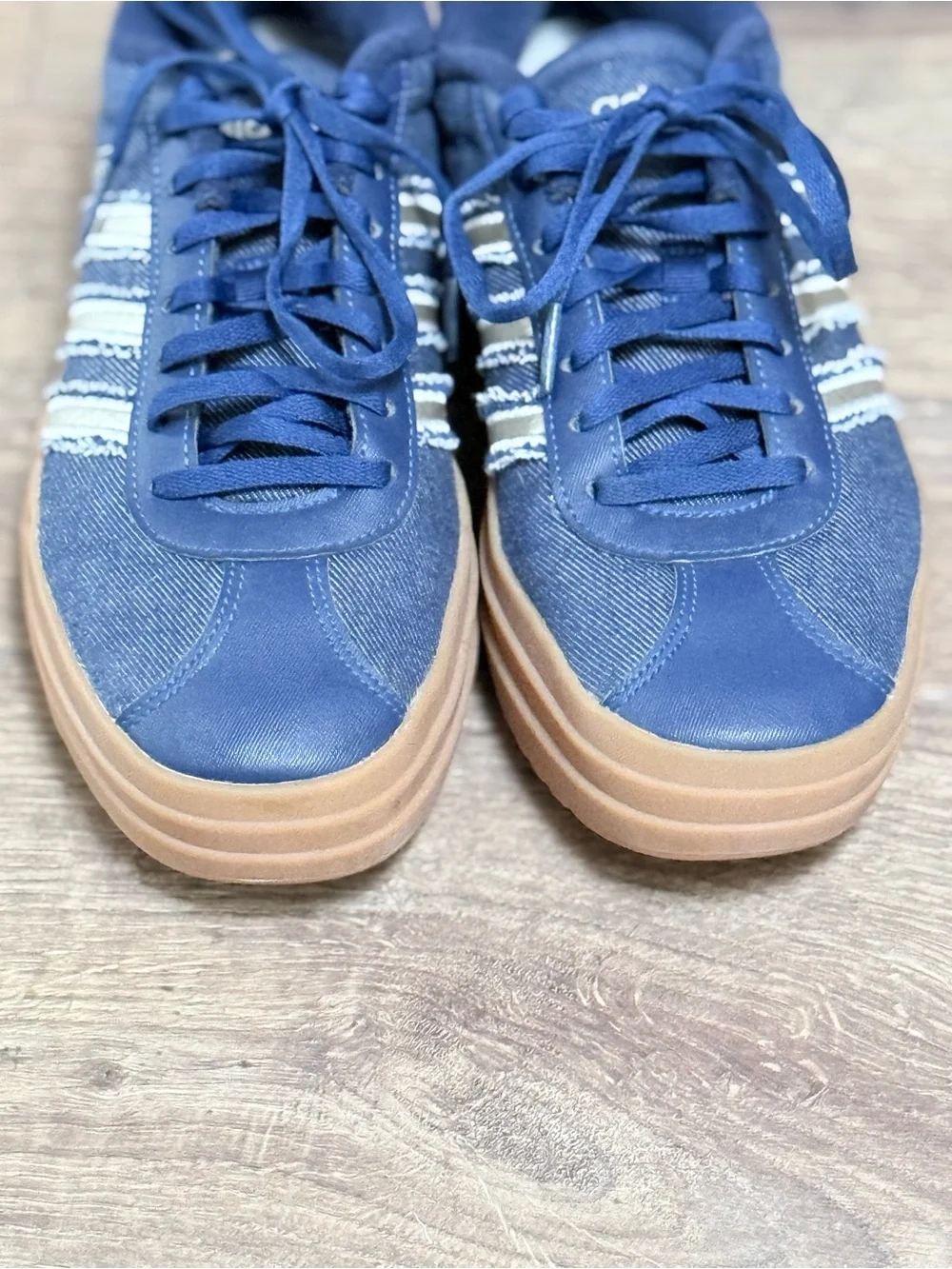 Adidas VL Court Bold Denim Platform Sneakers Womens 7.5 Blue Gum JS4471